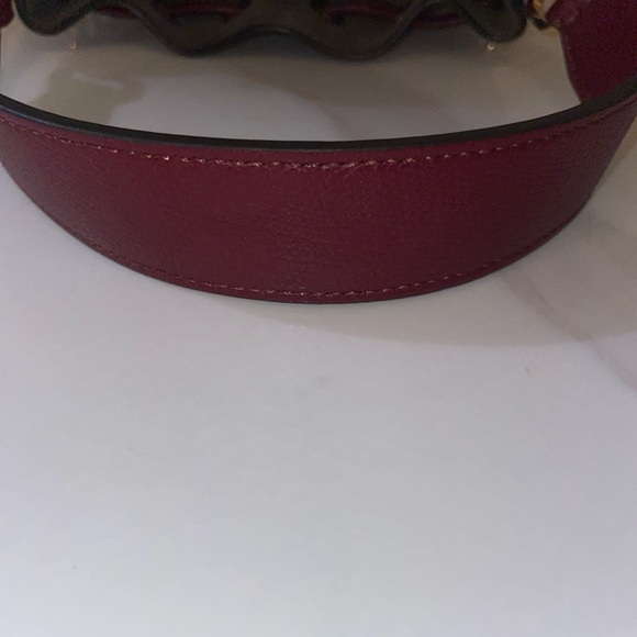 FENDI MINI MON TRESOR BUCKET BAG Burgundy red leather gold hardware - Picture 6 of 9